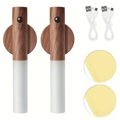 Veilleuse À Capteur De Mouvement À LED, Veilleuse De Couloir À Capteur De Corps Magnétique Rechargeable Par USB, Applique Murale À Piles, Lampe D'escalier Portable